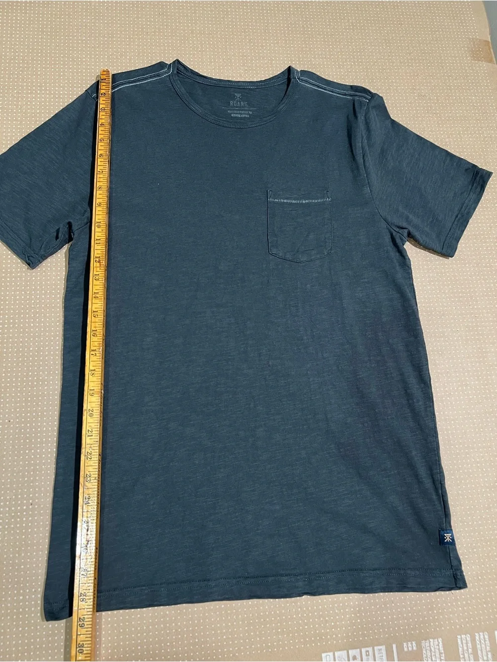 Roark Men's Classic Crew Neck Organic Cotton Dark Gray Pocket T-Shirt (M) - Picture 8 of 12